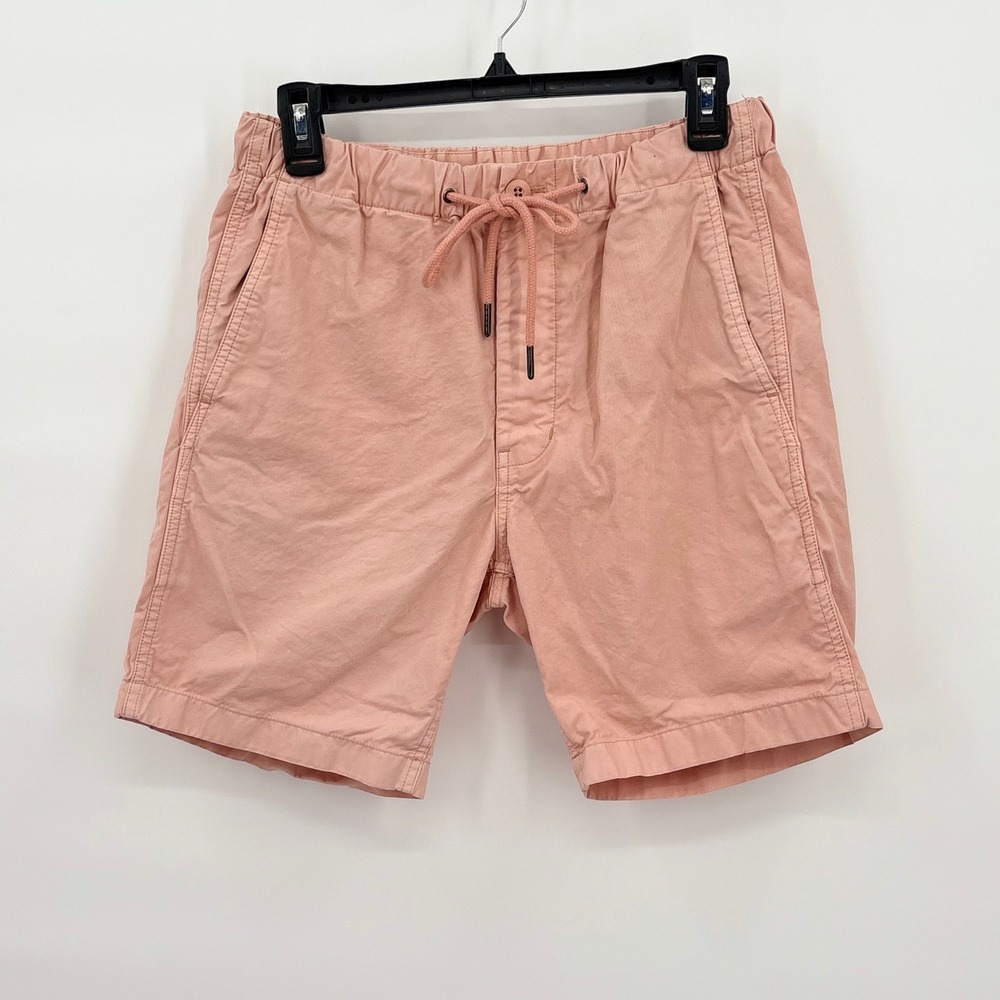 Madewell Mens Pink Cotton Drawstring Chino Shorts Small 100% Cotton Twill